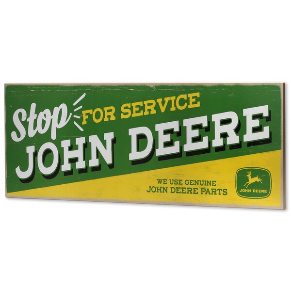 John Deere Stop for Service Wood Wall Decor Open Road Brands ShopORB